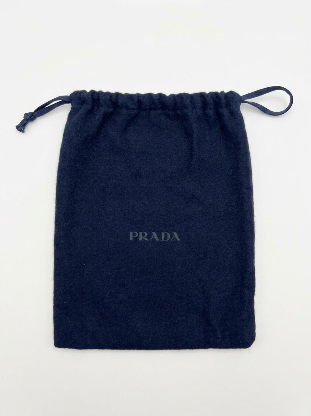 PRADA Navy Blue Small Drawstring Dust Bag Pouch Authentic 6x7.5"